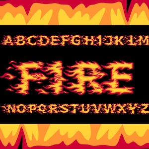 Fire Letters Clipart: PNG SVG Flame Font Alphabet (Digital Download)
