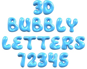 3D Bubbly Letters Clipart PNG SVG Bundle, Bubbly Font, Bubbly Alphabet, 3D Font, Monogram, Doodle, Sublimation, Printable Alphabet Letters