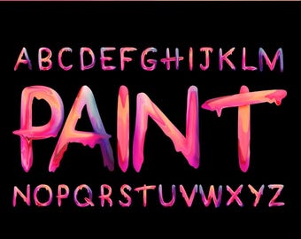 Color Melting Font Clipart: Dripping Paint Letters (PNG SVG Bundle)
