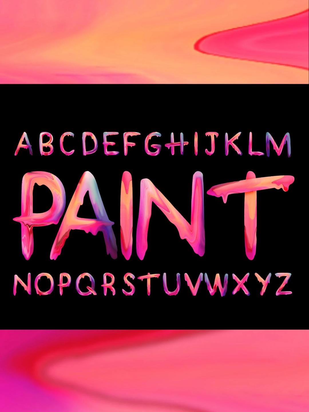 Color Melting Font Clipart: Dripping Paint Letters (PNG SVG Bundle) - Etsy
