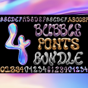 Bundle 3D lettres chromées pétillantes Clipart PNG SVG 4, police pétillante, alphabet pétillant, police 3D, monogramme, griffonnage, sublimation, alphabet imprimable
