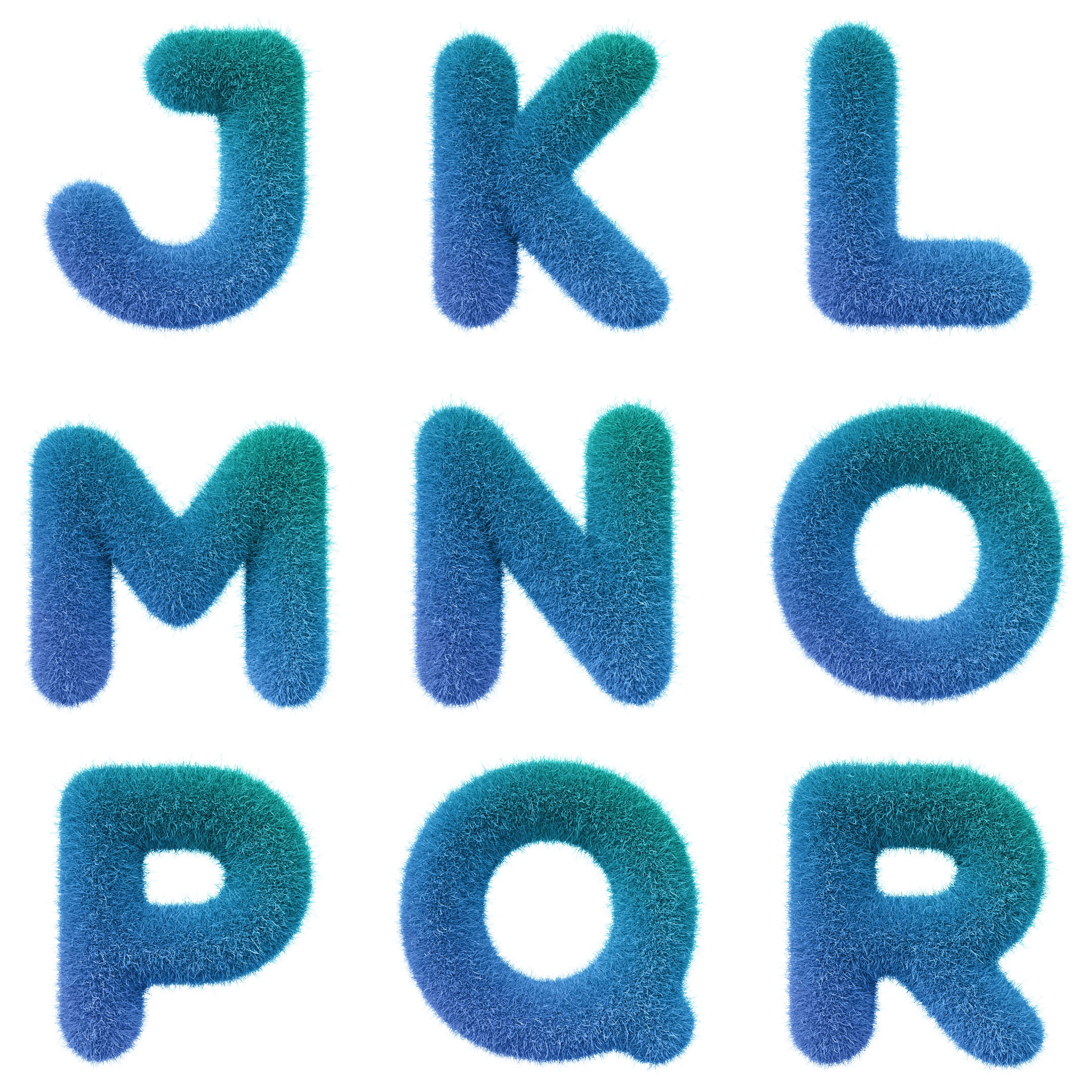 3D Furry Letters Clipart PNG SVG Bundle, Furry Font, Fluffy Alphabet