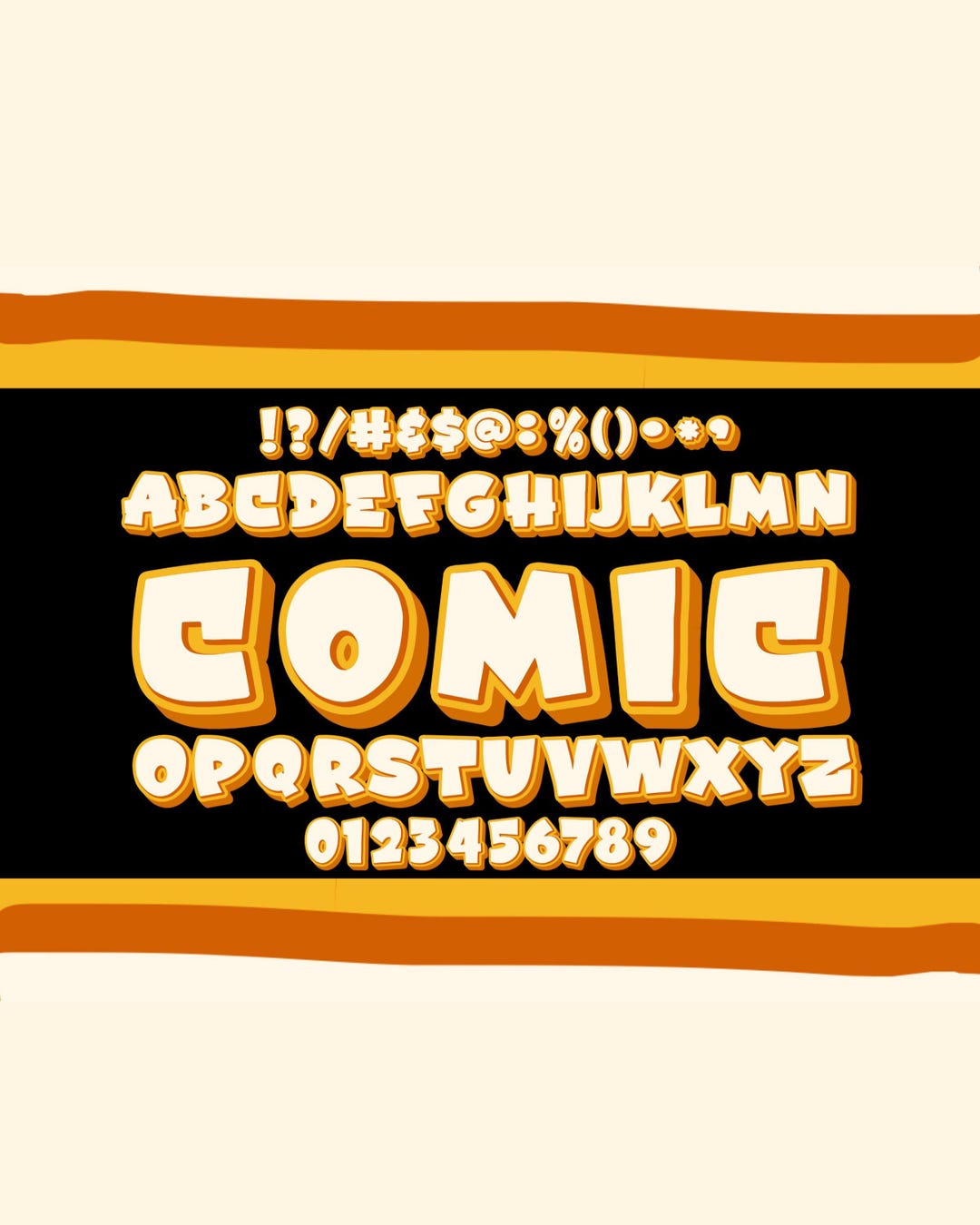 3D Comic Letters Clipart Bundle: PNG SVG Font, Numbers, Punctuation ...