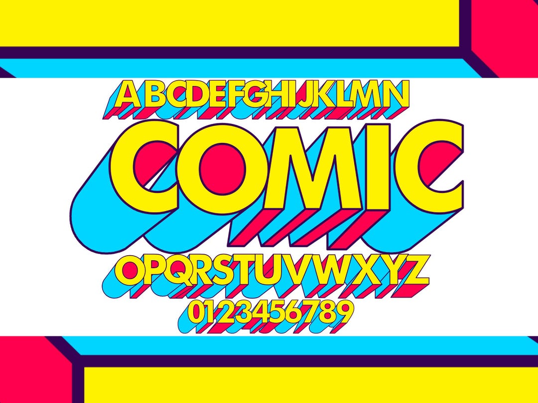 Letter Renderer Comic 3D Comic Letters Clipart PNG SVG Bundle, Comic Font, Comic Alphabet, 3D ...