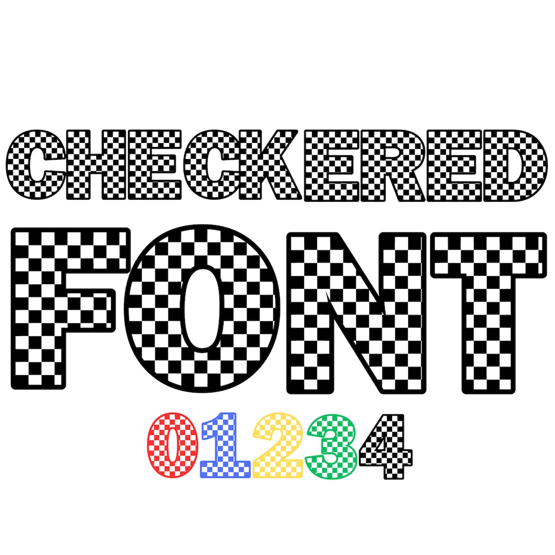 Checkered Letters Clipart PNG SVG Bundle, Checkered Alphabet, Checkered