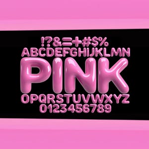 3D Bubbly Pink Alphabet Clipart: PNG SVG Font Bundle