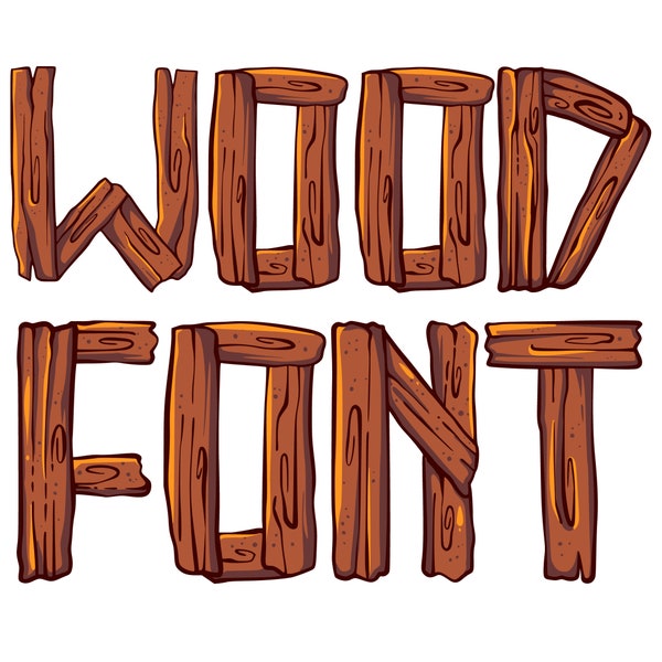 Wooden Font Clipart PNG SVG Bundle, Wood Font Svg, Food Letters, Rustic Alphabet Font Svg, Sublimation Clipart Font, Doodle Letters