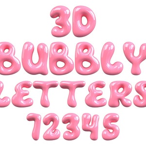 3D Bubbly Letters Clipart PNG SVG Bundle, Bubbly Font, Bubbly Alphabet, 3D Font, Monogram, Doodle, Sublimation, Printable Alphabet Letters
