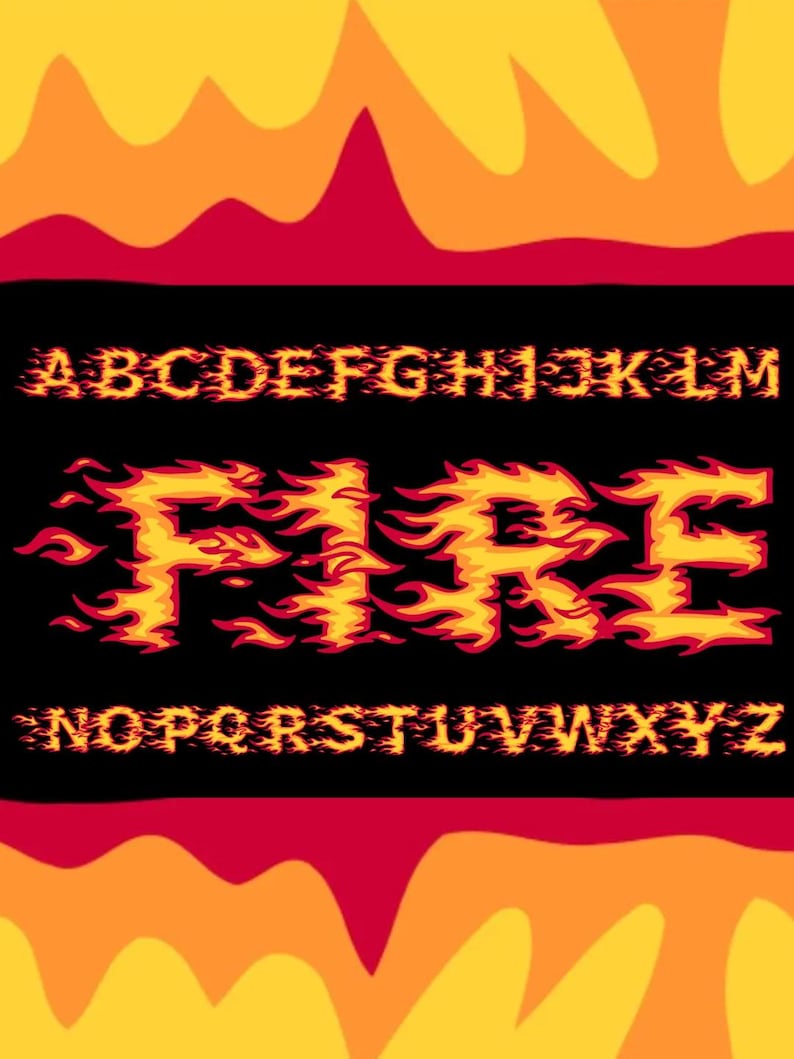 Fire Letters Clipart: PNG SVG Flame Font Alphabet (digital Download) - Etsy