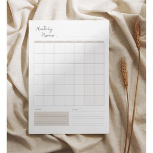 Monthly Planner | Monday Start | Printable | Planner Inserts | Productivity Planner | Instant Digital Download