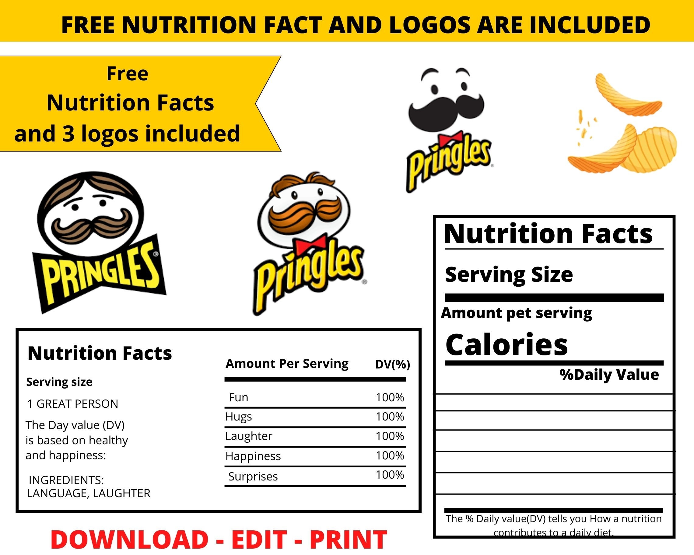 Pringles Labels Templates Pringle Can Party Favors Pringle - Etsy