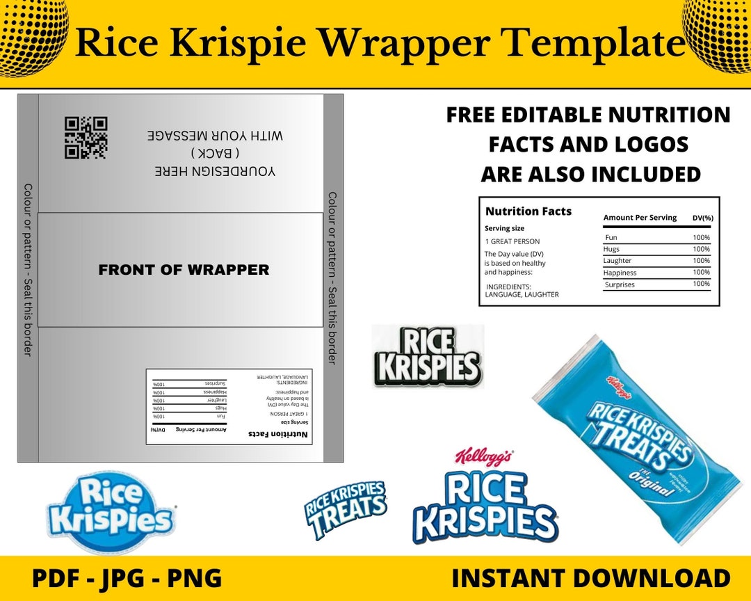 Rice Krispies Treat Labels Rice Krispies Wrapper Template Rice Krispies