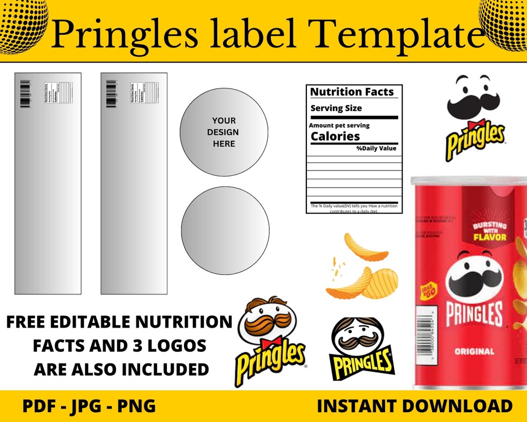 Pringles Labels Templates Pringle Can Party Favors Pringle Can Label ...