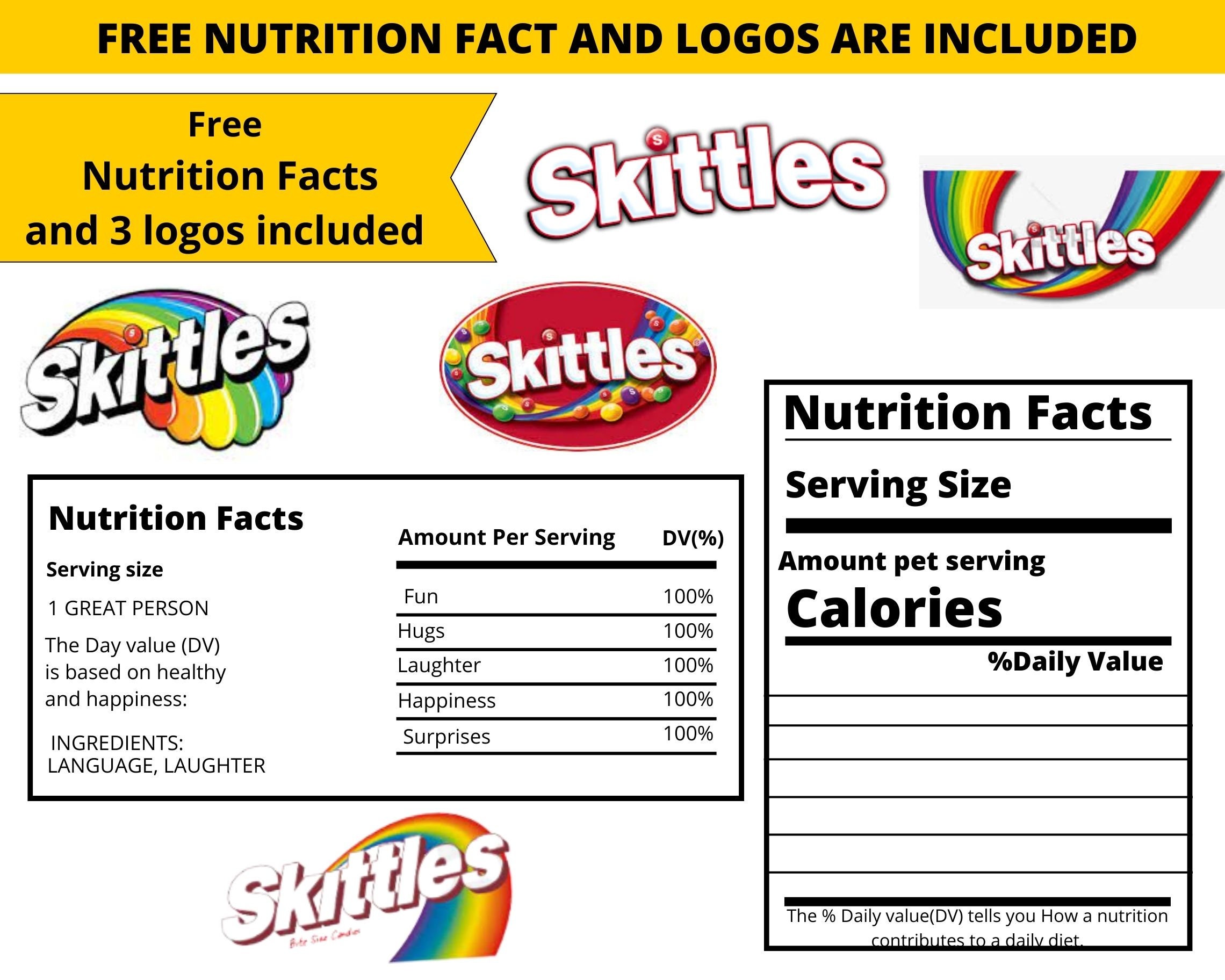 Skittles Wrapper Template Skittles Template Skittle Candy Etsy