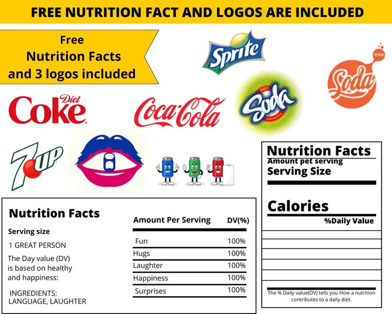 Soda Can Label Template | Custom Wrapper Party Favor (digital Download ...