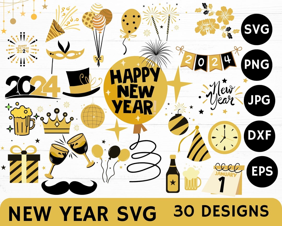 Happy New Year 2024 SVG Bundle, New Year SVG, New Year Shirt, New Year