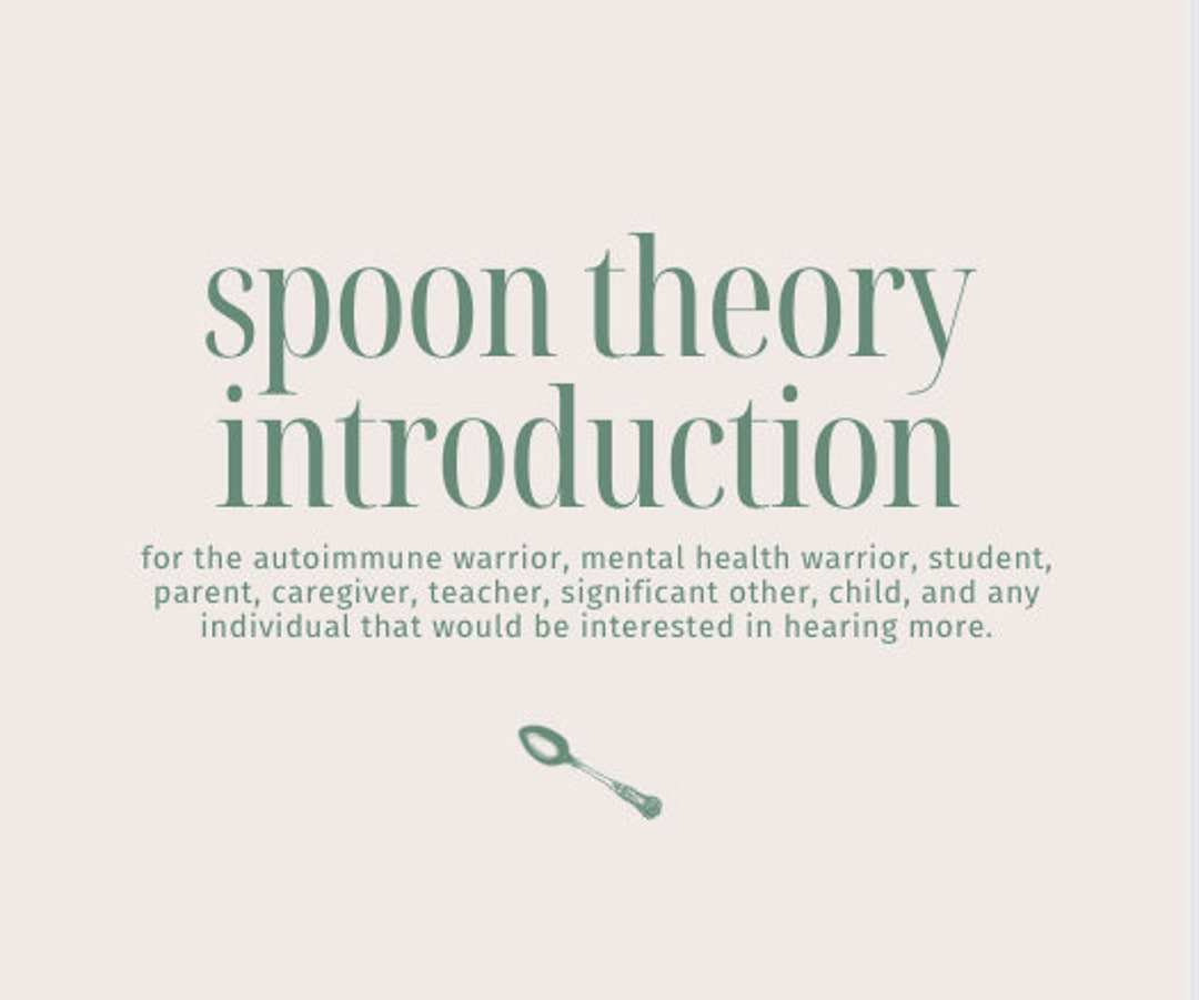 Spoon Theory Introduction and Planning Template PDF Autoimmune Warrior ADHD Autism Etsy