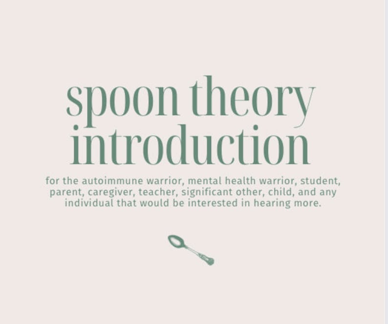 Spoon Theory Introduction and Planning Template PDF Autoimmune Warrior