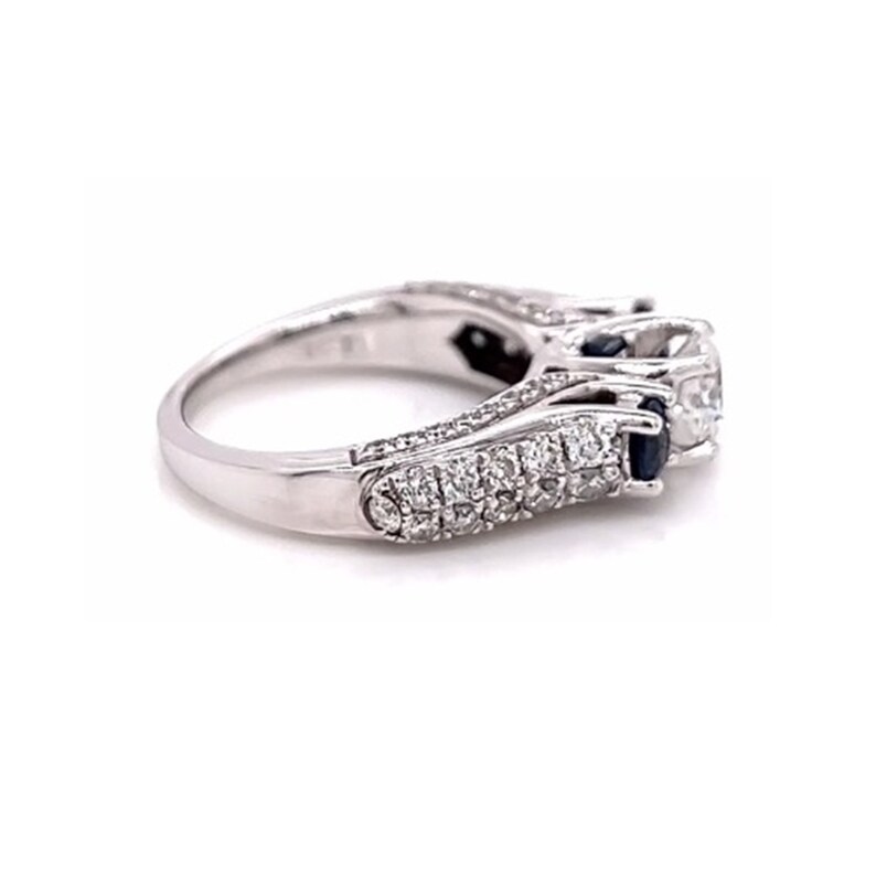 Vera Wang Love Collection Dazzling Diamond & Blue Sapphire Ring Vintage