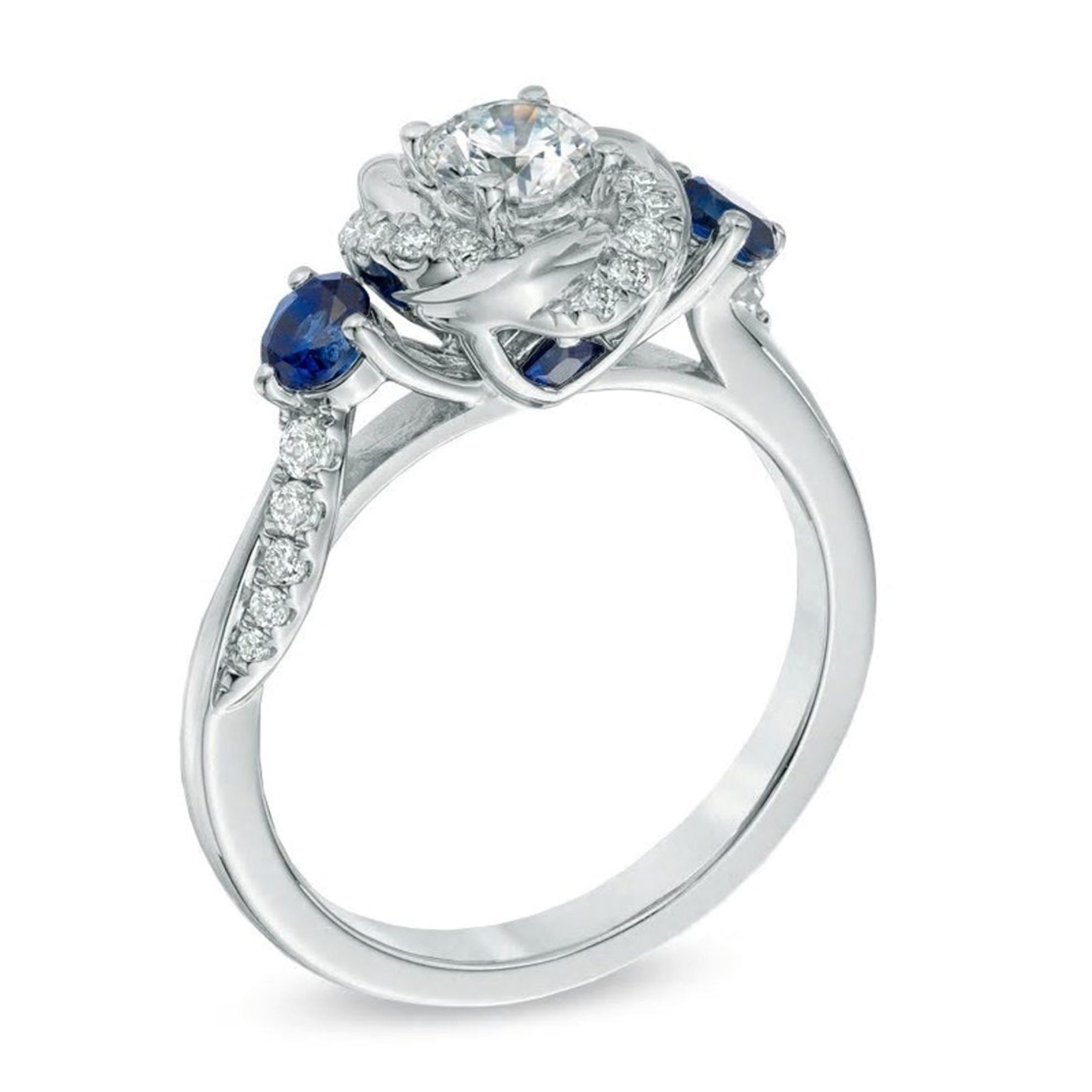 Vera Wang Love Collection Round Diamond Blue Sapphire Swirl