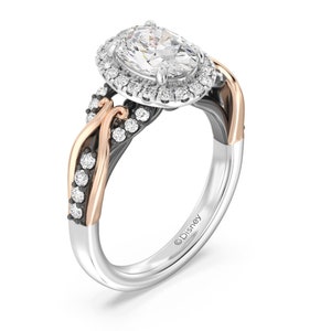 Enchanted Disney Amazing Oval Cut Diamond Ursula Halo Engagement Ring Fullfaithness and Everlasting Love Ring Handcrafted Ring in 925 Silver