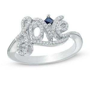 Vera Wang Love Collection 1/5 CT Diamond &quot;Love&quot; Ring in Sterling Silver Valentine Ring Propose Ring Darling Ring Lovely Ring Romantic Ring