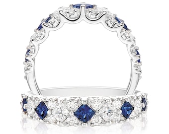 Vera Wang Love Collection Sapphire and Diamond Engagement Ring in Sterling Silver Antique Blue Sapphire Ring Unique Pave Ring Gorgeous Ring