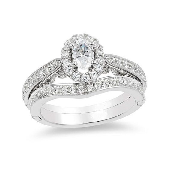 Enchanted Disney Ariel 1 CT Oval Diamond Frame Engagement Ring
