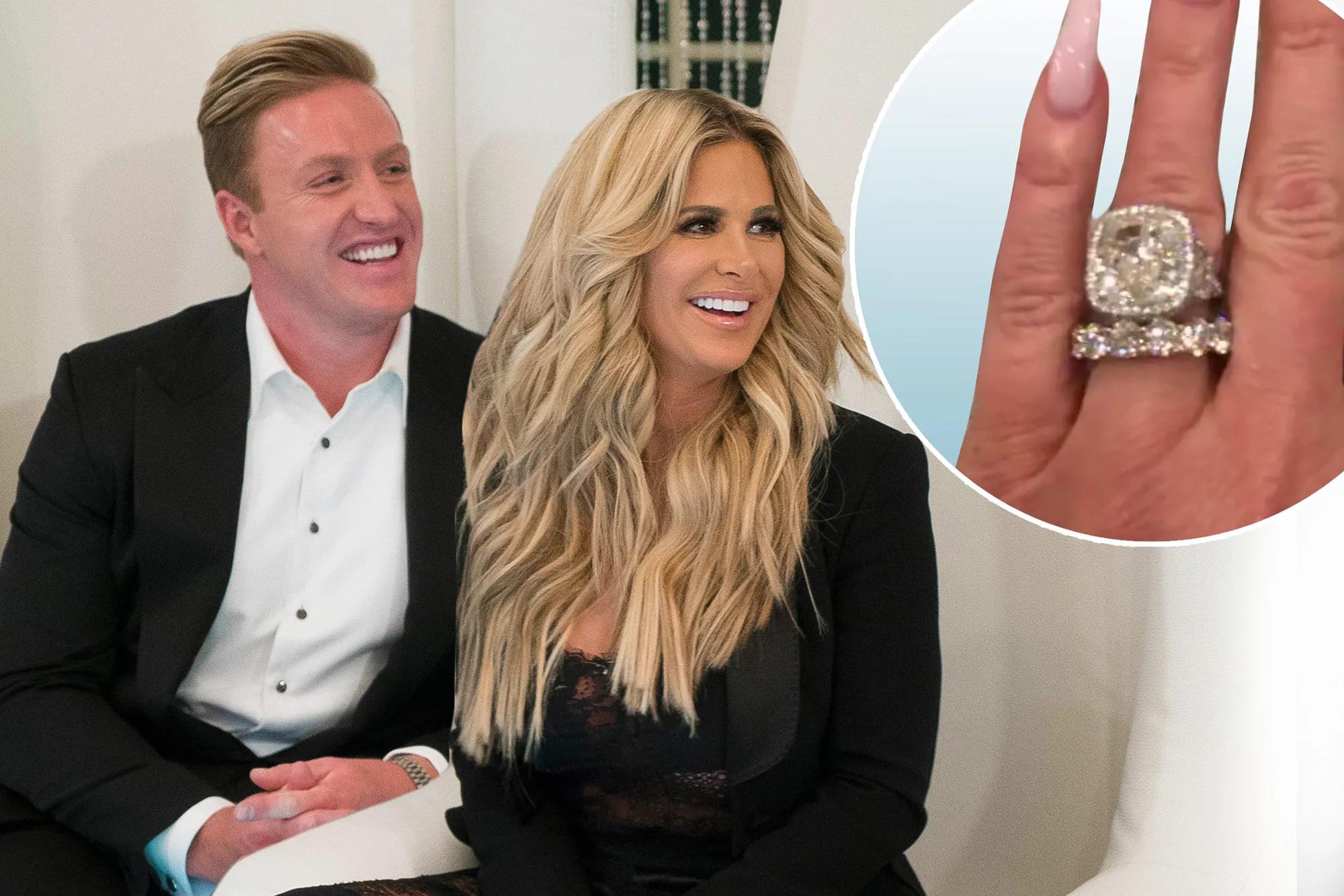 Kim Zolciak Biermann Inspired CZ Diamond Engagement Ring Set in Sterling  Silver Big Gemstone Ring Celebrity Ring Full Eternity Wedding Band - Etsy, image size:2000x1334