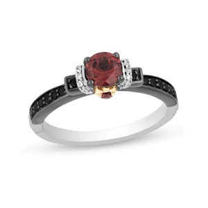 Enchanted Disney Villains Evil Queen Garnet and Diamond Promise Ring in 925 Sterling Silver Amazing Engagement Ring Gifts For Women & Girls