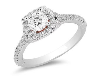 Verzauberte Disney Ariel 1/2 CT Runde Diamant Kissen Rahmen Verlobungsring in Sterling Silber funkelnden atemberaubenden Ring Wunderschöne vorschlagen Ring