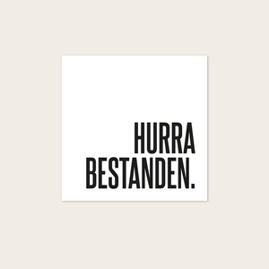 KARTE Hurra Bestanden - s/w - Postkarte quadratisch 12x12cm - beschreibbar