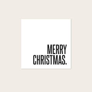 KARTE Merry Christmas - s/w - Postkarte quadratisch 12x12cm - Weihnachtskarte - beschreibbar