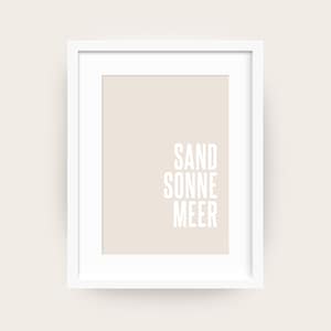 POSTER Sand Sonne Meer - maritimes Poster - DinA5, DinA4 oder DinA3 - ohne Rahmen