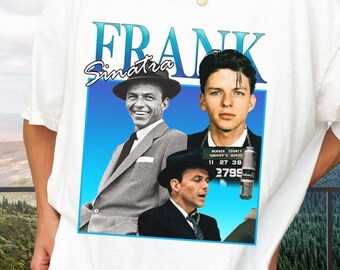 Vintage Frank Sinatra Homage T-shirt - Chairman Of The Board - Fly Me To The Moon Swing Music Tee - Hand Printed Mugshot