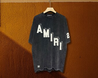 Amiri Vintage camiseta Amiri Beach camisa manga corta Hip Hop Casual camiseta para hombre camisa para mujer regalo de cumpleaños Amiri Tee regalo