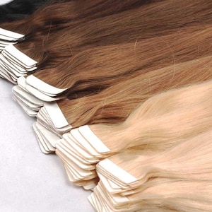 Caha Hair | 100g テープインヘアエクステンション（40テープ/100g）、人毛、ケラチンボンド、アメリカ・ヨーロッパのサロンやスタイリスト向けバージン人毛
