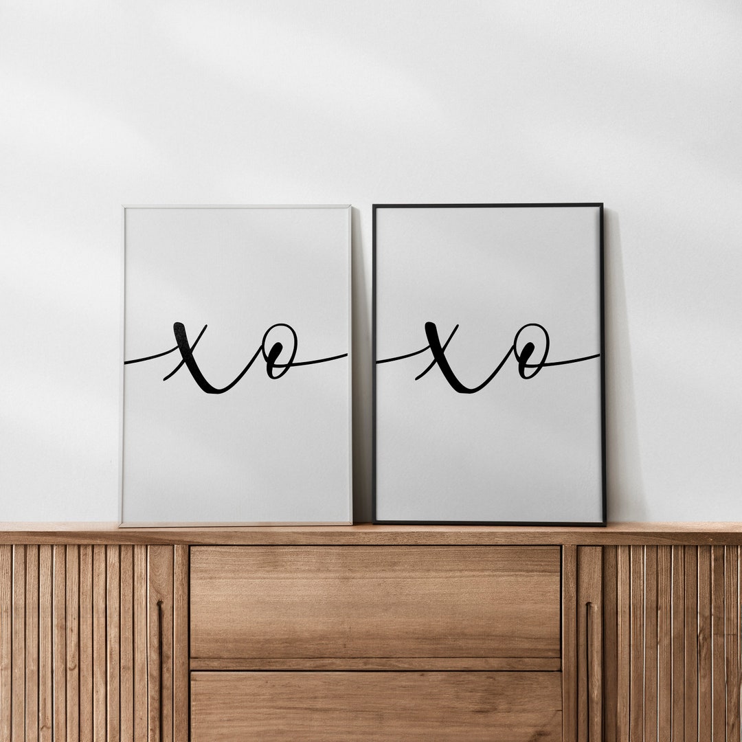 Magnetic XOXO Wall Art Game Decor Gold Black White