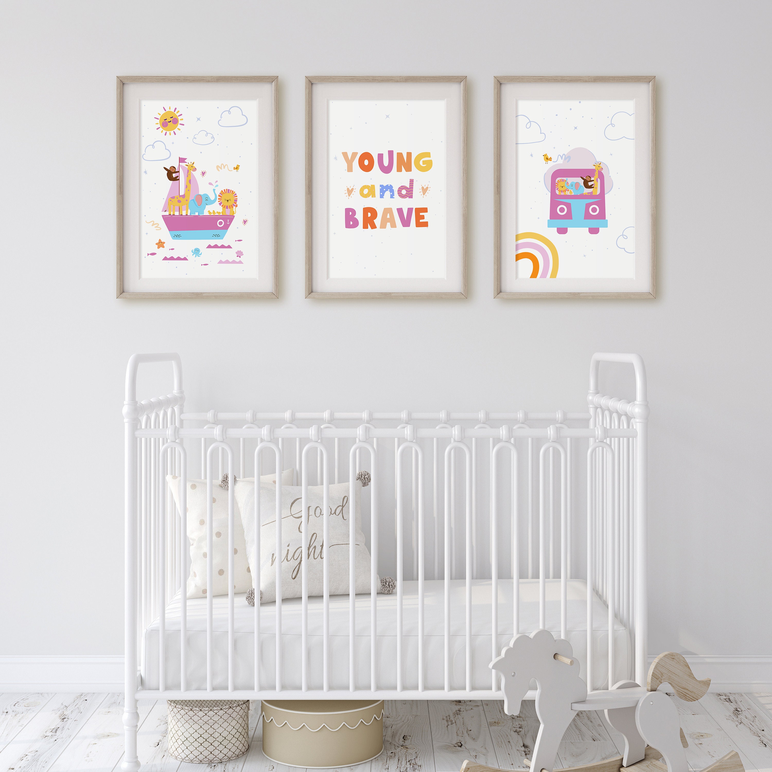 Printable Nursery Wall Art, Set of 3 Nursery Prints, Safari Theme ...