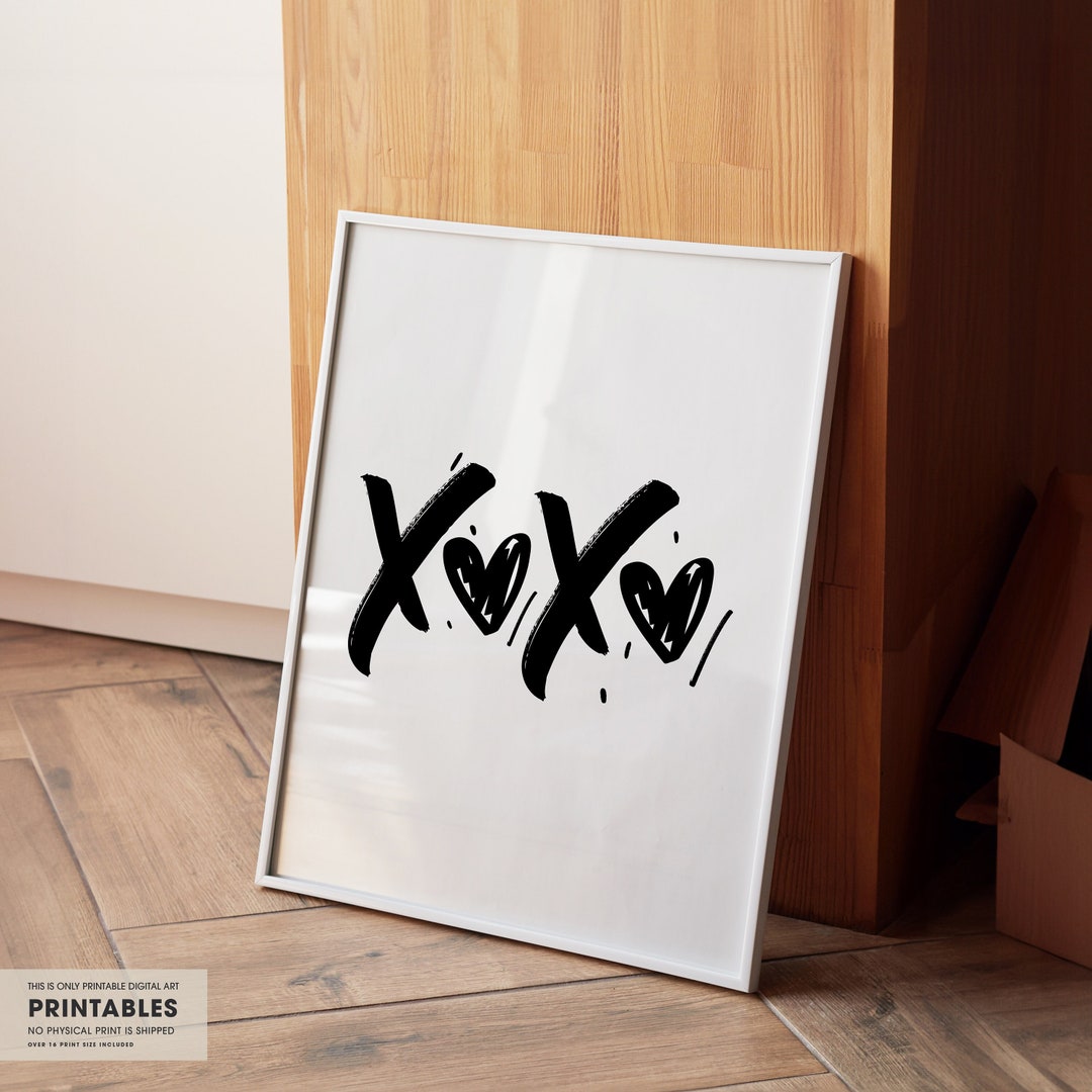 XOXO, Typography, Valentines Day Decor, PRINTABLE Wall Art, Minimal