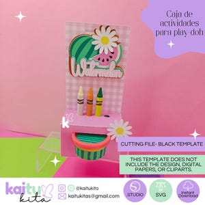 caja de actividades para play doh/ digital témplate cameo and cricut/ cut file svg and cameo