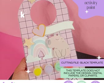 Paint holder, cutting template for cameo and cricut, template for cricut and silhouette, cutting template for paints.