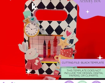 activity bag, cutting template for cameo and cricut, template for cricut and silhouette, activity box.