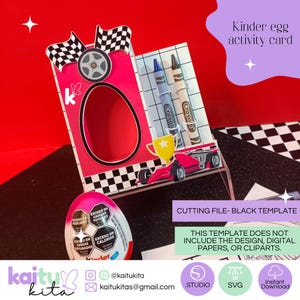 kinder egg activity card/ template Digital Cameo & Cricut /cut file svg and studio