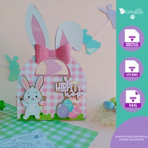 EASTER BASKET/ easter activity basket/ cut file svg and studio/ template digital cameo and cricut/ easter box
