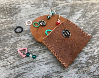 Stitch Marker Pouch - custodia in pelle fatta a mano per segnapunti a maglia