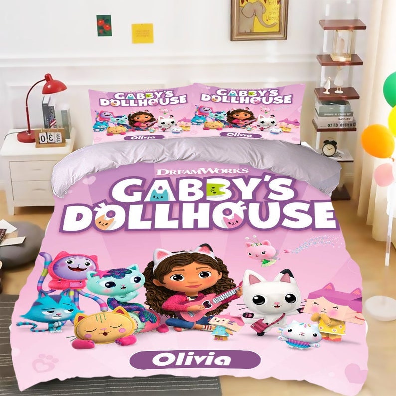 Gabby's Dollhouse Cats Personalized Bedding Set Etsy