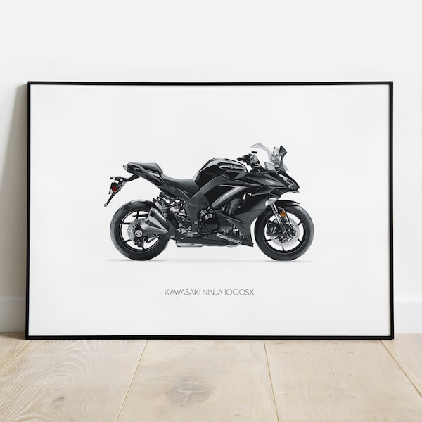 KAWASAKI NINJA 1000SX Poster - Digitale motorfiets illustratie Wall Art Printable Moto Art