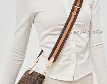 Brown Multi Pochette Accessoires, Women Bag Hanger, Pochette Metis Strap, Genuine Vachetta Leather, Brown Bag Strap, Crossbody Bag Strap