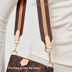 Multi Pochette Accessoires, Brown Bag Strap, Vachetta Leather, Crossbody Bag Strap, Adjustable Shoulder Strap, Adjustable Webbing Strap
